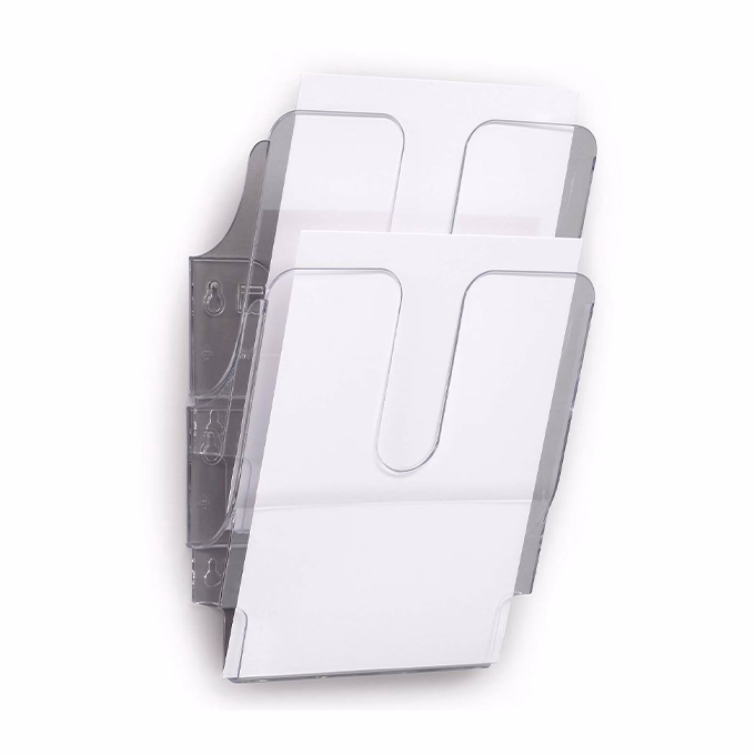 Prospektustartó DURABLE Flexiplus A/4 álló fali 2 részes átlátszó