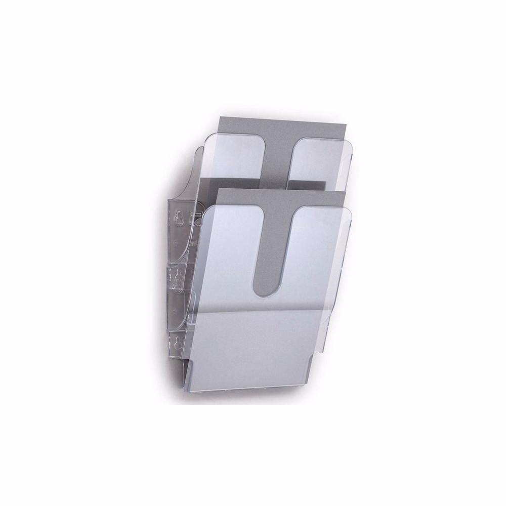 Prospektustartó DURABLE Flexiplus A/4 álló fali 2 részes átlátszó