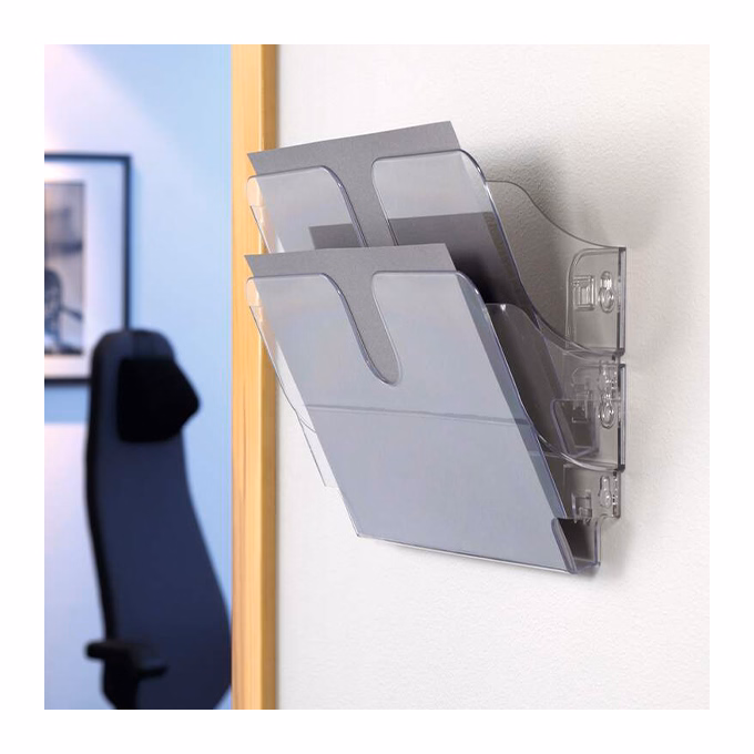 Prospektustartó DURABLE Flexiplus A/4 fekvő fali 2 részes átlátszó