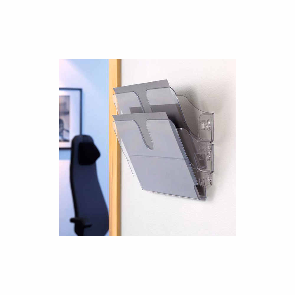 Prospektustartó DURABLE Flexiplus A/4 fekvő fali 2 részes átlátszó