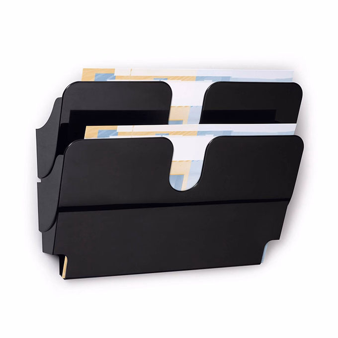 Prospektustartó DURABLE Flexiplus A/4 fekvő fali 2 részes fekete