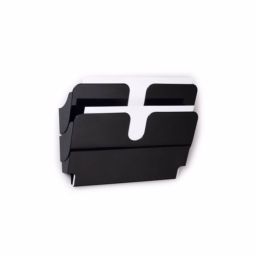 Prospektustartó DURABLE Flexiplus A/4 fekvő fali 2 részes fekete