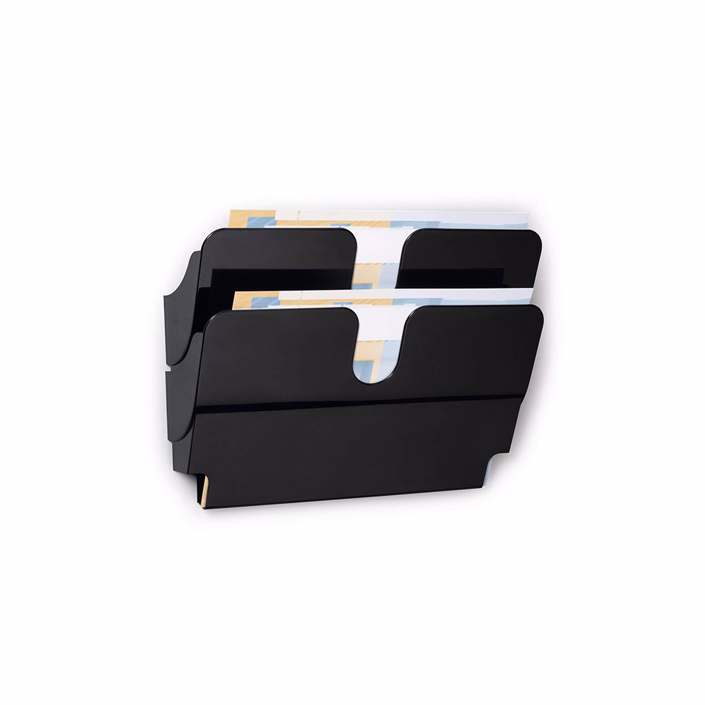 Prospektustartó DURABLE Flexiplus A/4 fekvő fali 2 részes fekete