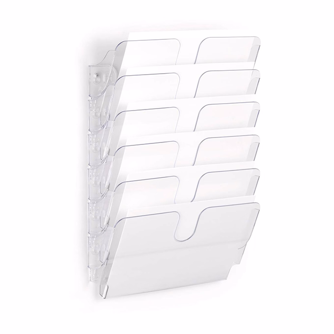 Prospektustartó DURABLE Flexiplus A/4 fekvő fali 6 részes átlátszó