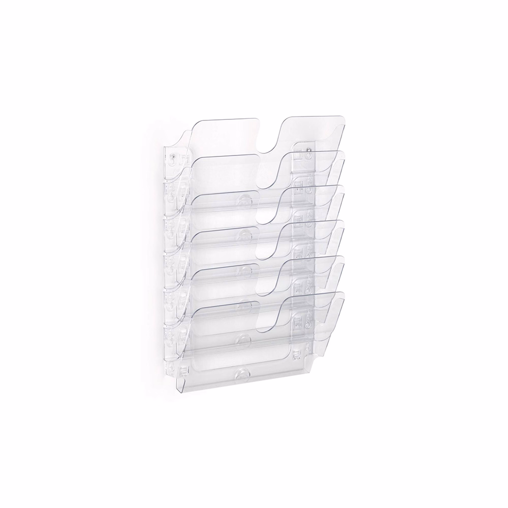 Prospektustartó DURABLE Flexiplus A/4 fekvő fali 6 részes átlátszó