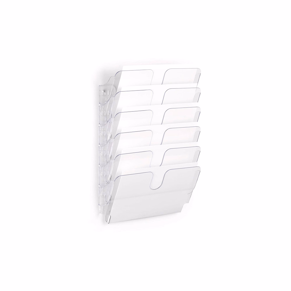 Prospektustartó DURABLE Flexiplus A/4 fekvő fali 6 részes átlátszó