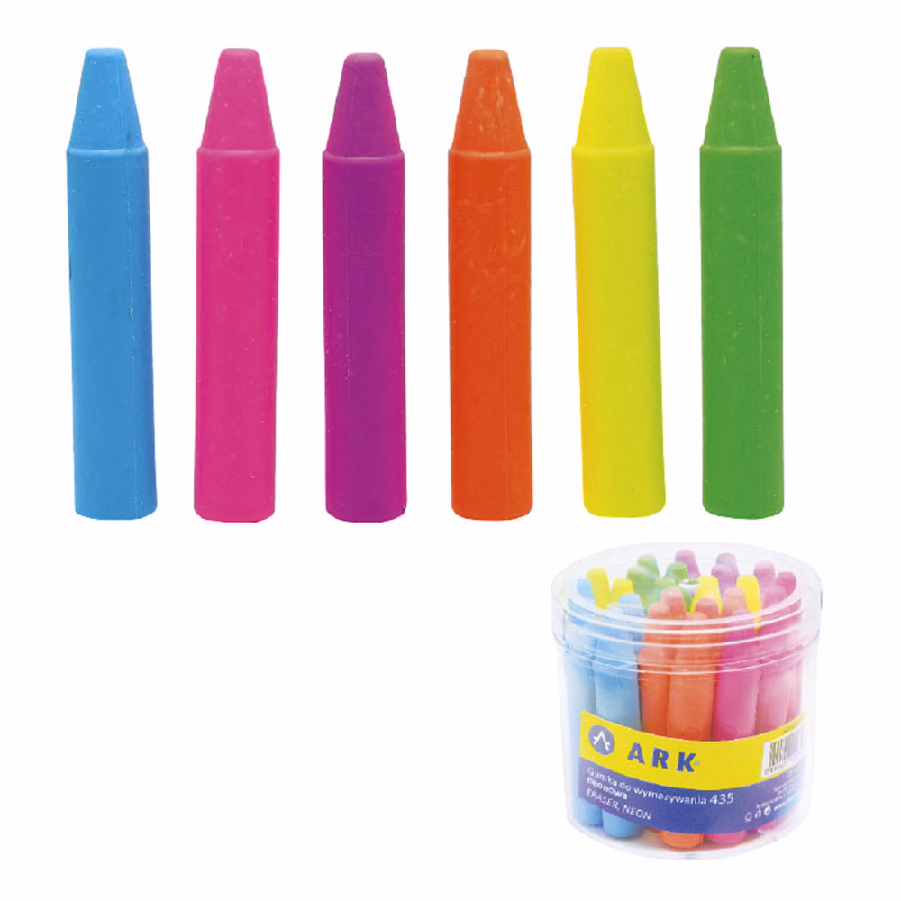 Radír ARK ceruza forma neon színek