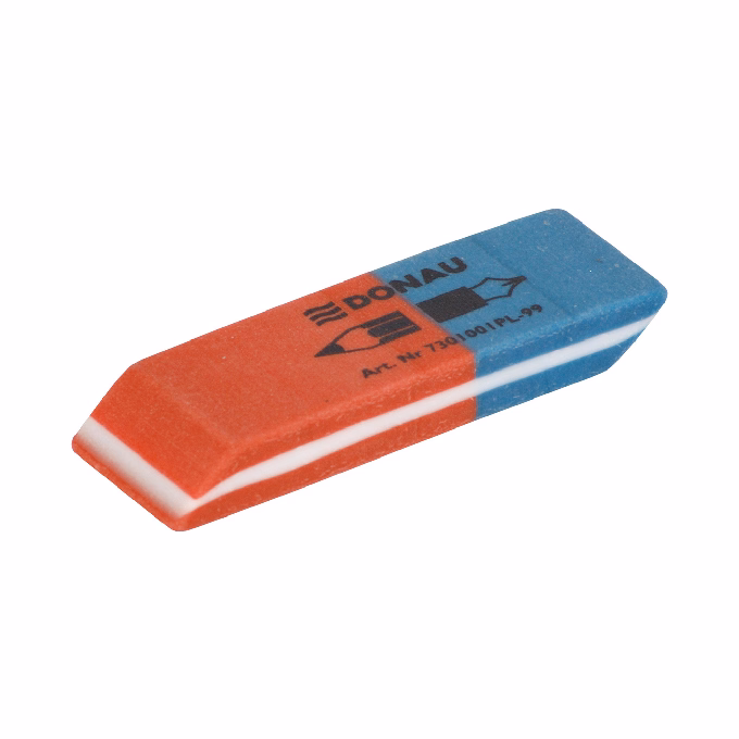 Radír DONAU kombinált 57x19x8 mm piros-kék