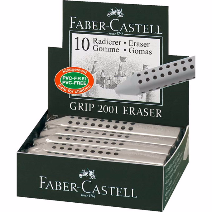 Radír FABER-CASTELL Grip 2001 háromszögletű 90x15x15mm szürke Radír FABER-CASTELL Grip 2001 háromszögletű 90x15x15mm szürke