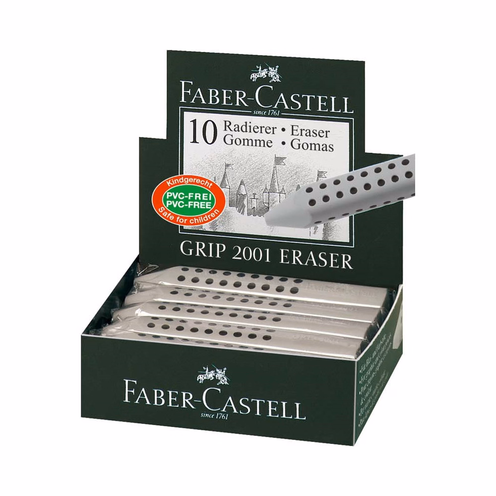 Radír FABER-CASTELL Grip 2001 háromszögletű 90x15x15mm szürke Radír FABER-CASTELL Grip 2001 háromszögletű 90x15x15mm szürke