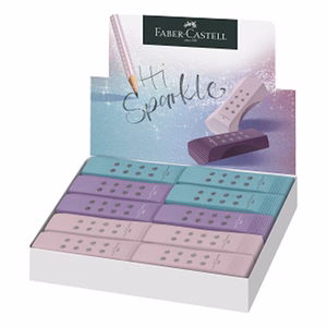 Radír FABER-CASTELL RollOn Sparkle pvc mentes vegyes színekben