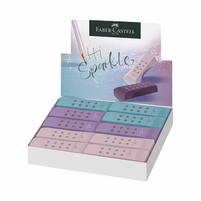 Radír FABER-CASTELL RollOn Sparkle pvc mentes vegyes színekben