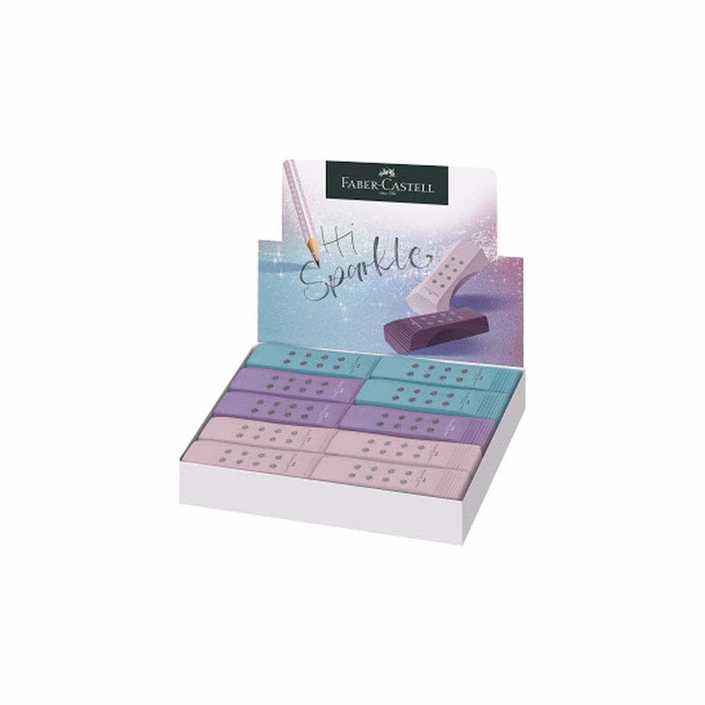 Radír FABER-CASTELL RollOn Sparkle pvc mentes vegyes színekben