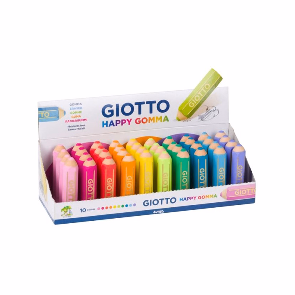 Radír GIOTTO Happy Gomma ceruza formájú élénk színek