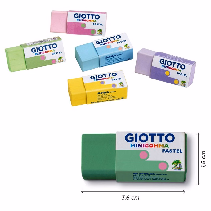 Radír GIOTTO mini gomma pasztell színek