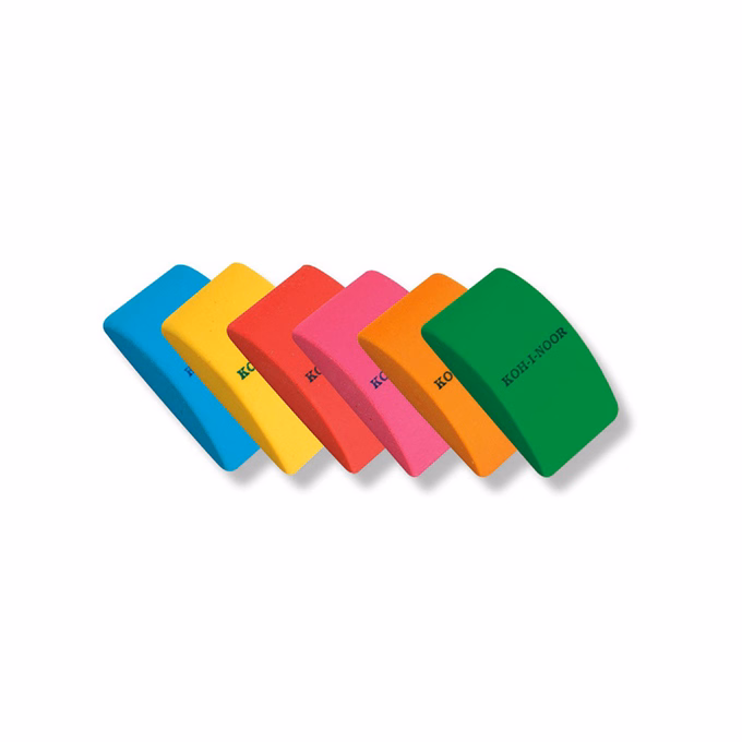 Radír KOH-I-NOOR íves nagy vegyes színek 47x28x15mm