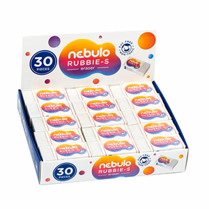 Radír NEBULO papírtokos forgács mentes 40x20x11mm fehér