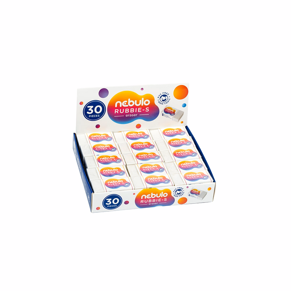 Radír NEBULO papírtokos forgács mentes 40x20x11mm fehér