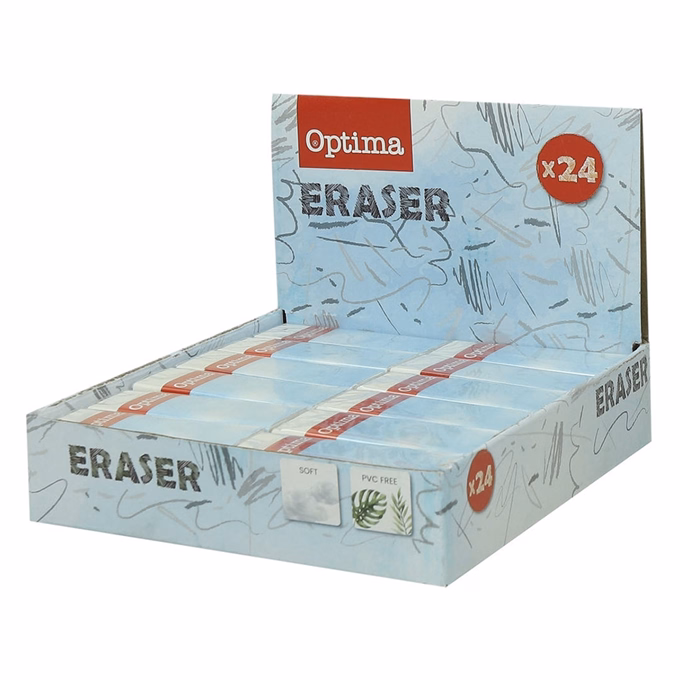 Radír OPTIMA papírtokos 60x22x12mm