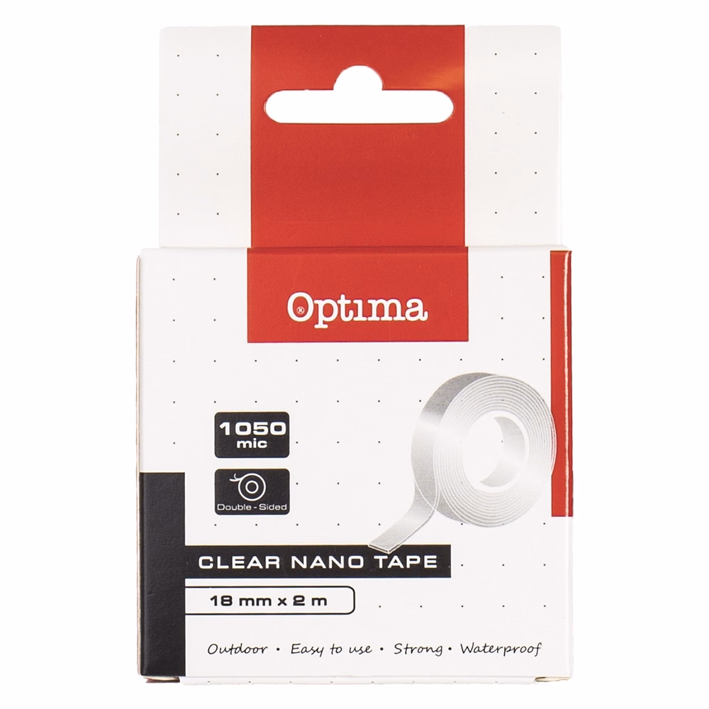 Ragasztószalag kétoldalas OPTIMA 18 mm x 2 m NANO