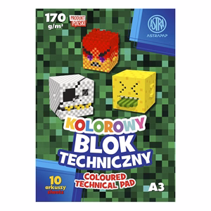 Rajzlap ASTRA PAP 170 g A/3 10 íves színes szélű Pixel és Unicorn