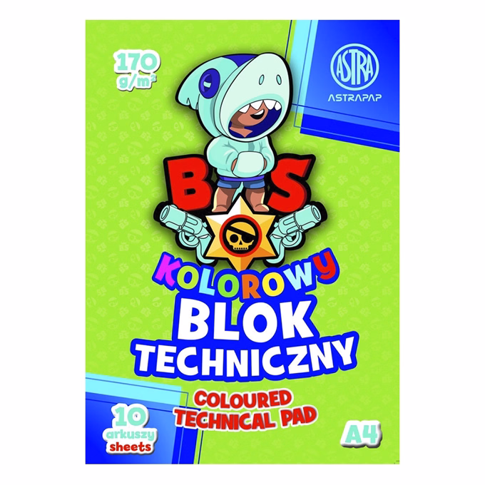Rajzlap ASTRA PAP 170 g A/4 10 íves színes szélű Pixel és Unicorn