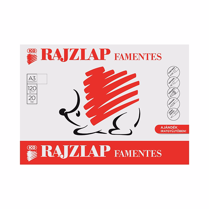 Rajzlap ICO Süni A/3 120 g famentes 20 lapos