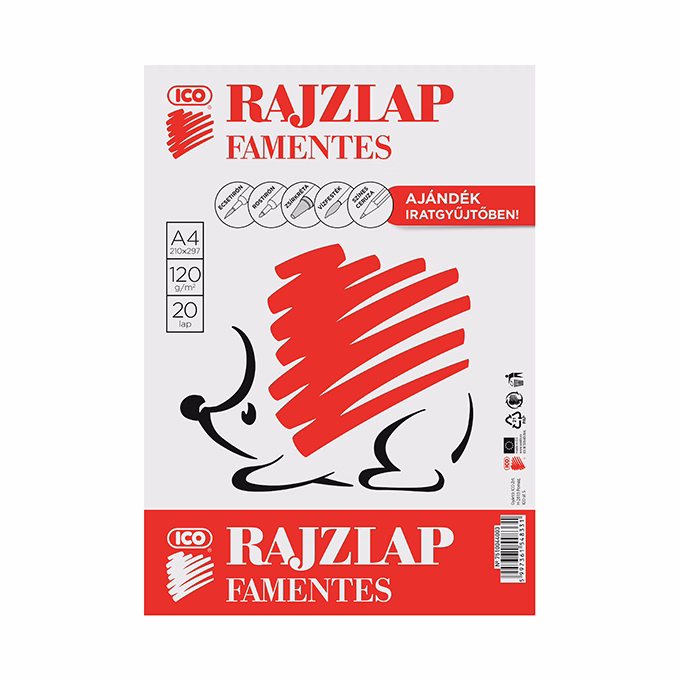 Rajzlap ICO Süni A/4 120 g famentes 20 lapos Rajzlap ICO Süni A/4 120 g famentes 20 lapos
