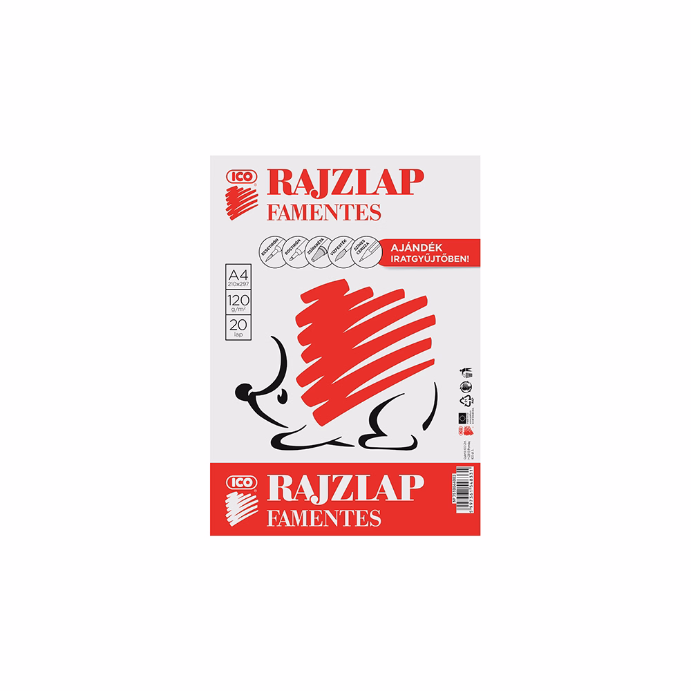 Rajzlap ICO Süni A/4 120 g famentes 20 lapos Rajzlap ICO Süni A/4 120 g famentes 20 lapos