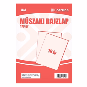 Rajzlap műszaki FORTUNA A/3 180 g 10 lapos