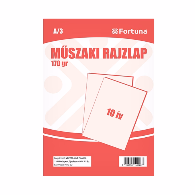 Rajzlap műszaki FORTUNA A/3 180 g 10 lapos