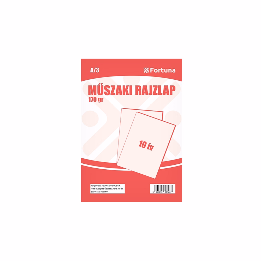 Rajzlap műszaki FORTUNA A/3 180 g 10 lapos