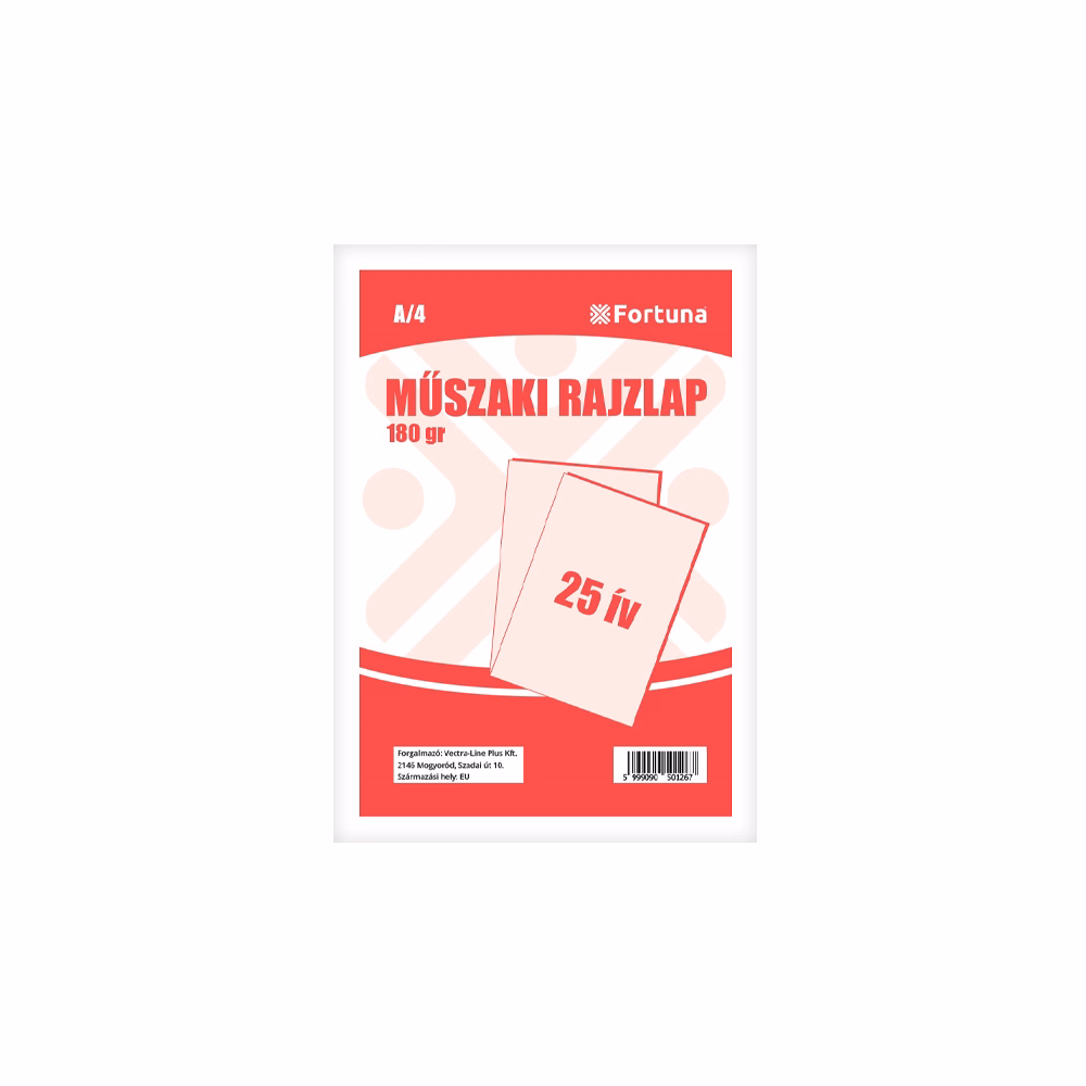 Rajzlap műszaki FORTUNA A/4 180 g 25 lapos Rajzlap műszaki FORTUNA A/4 180 g 25 lapos