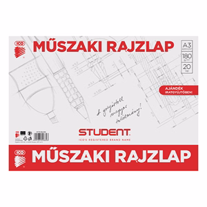 Rajzlap műszaki ICO Student A/3 20 lapos
