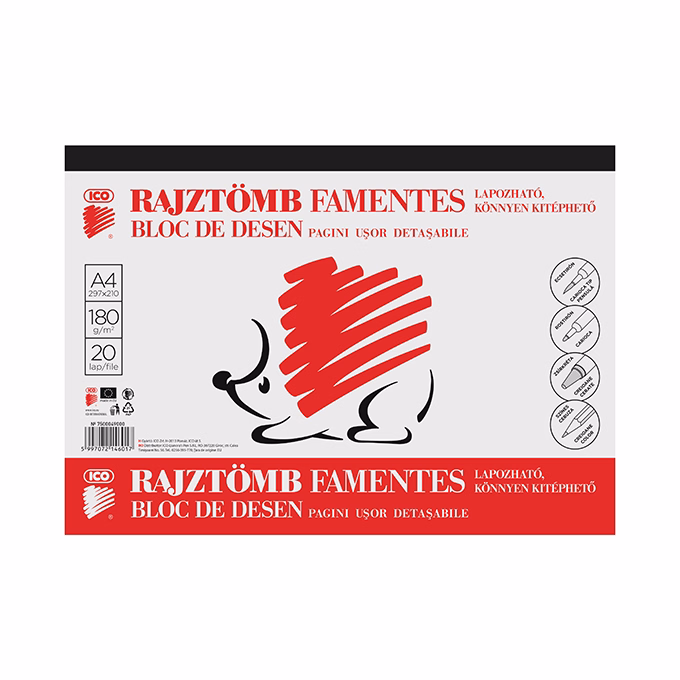 Rajztömb ICO Süni A/4 190 g 20 lapos