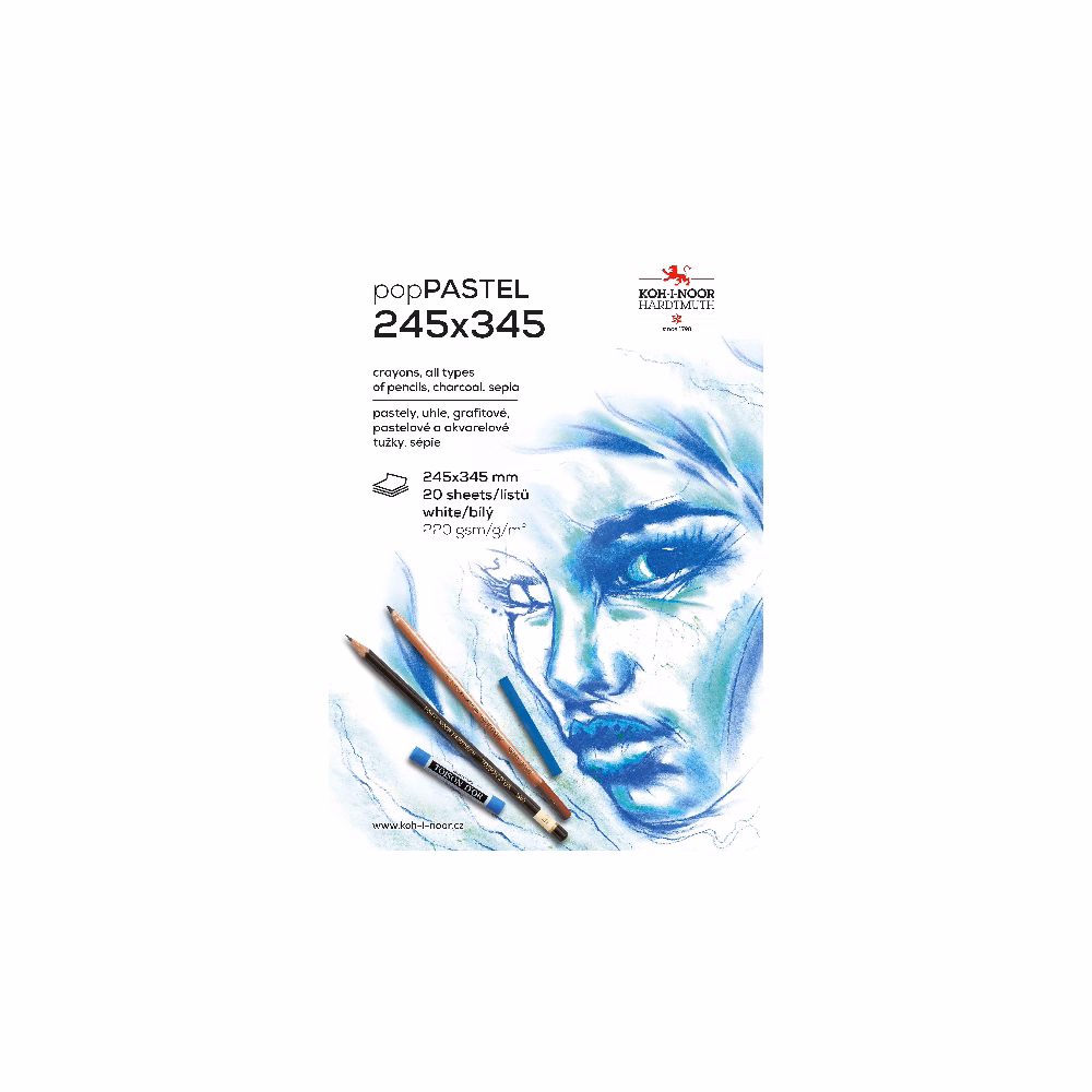 Rajztömb KOH-I-NOOR 9920 245x345 mm 20 lapos pasztell fehér