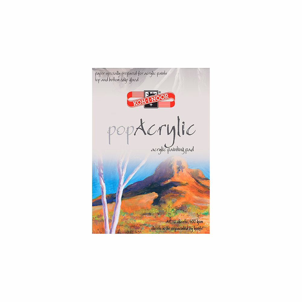 Rajztömb KOH-I-NOOR Pop Akrilic A/4 speciális papírból 400 g 10 lapos