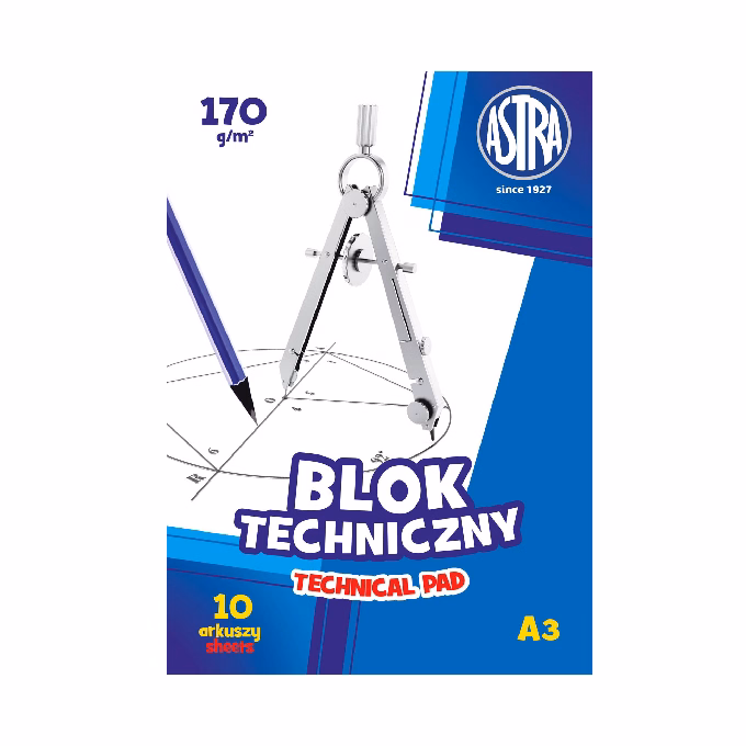 Rajztömb műszaki ASTRA PAP A/3 170 g 10 lapos