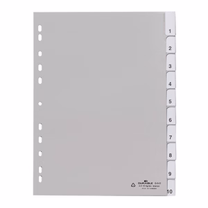 Regiszter DURABLE műanyag A/4 1-10 részes szürke