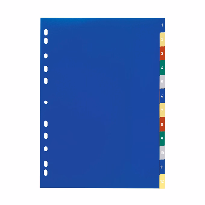 Regiszter DURABLE műanyag A/4 1-12 számos-színes