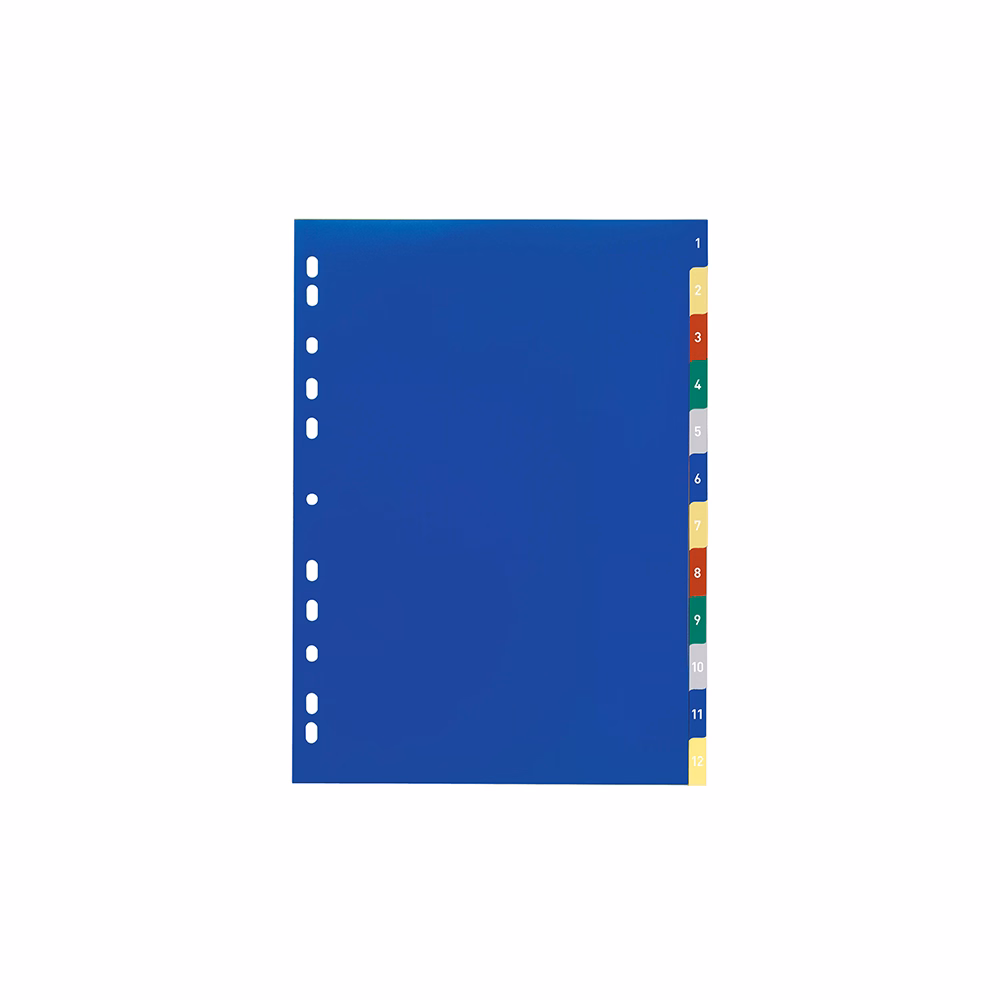 Regiszter DURABLE műanyag A/4 1-12 számos-színes