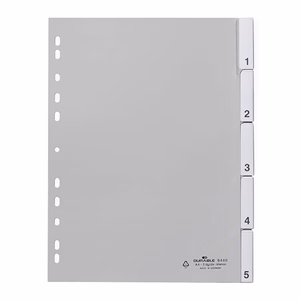 Regiszter DURABLE műanyag A/4 1-5 részes szürke