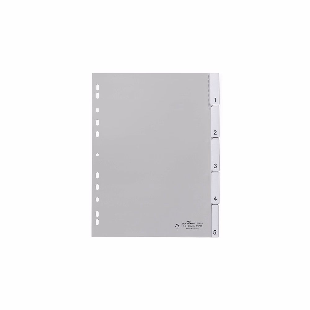Regiszter DURABLE műanyag A/4 1-5 részes szürke