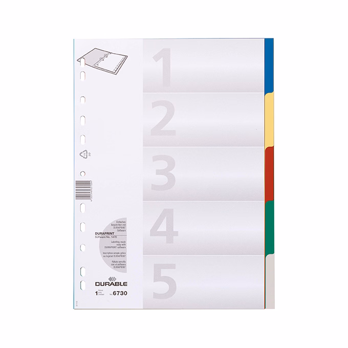 Regiszter DURABLE műanyag A/4 5 színes