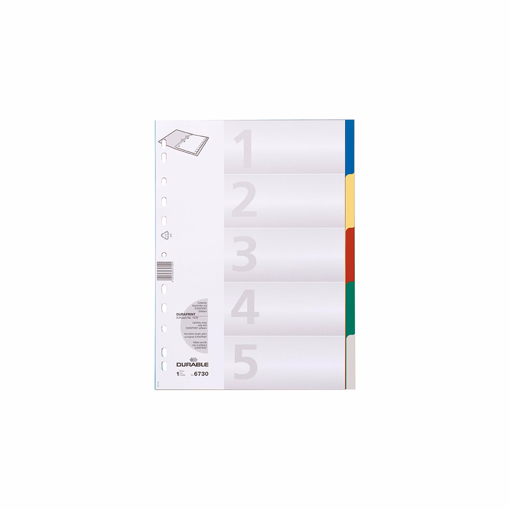 Regiszter DURABLE műanyag A/4 5 színes
