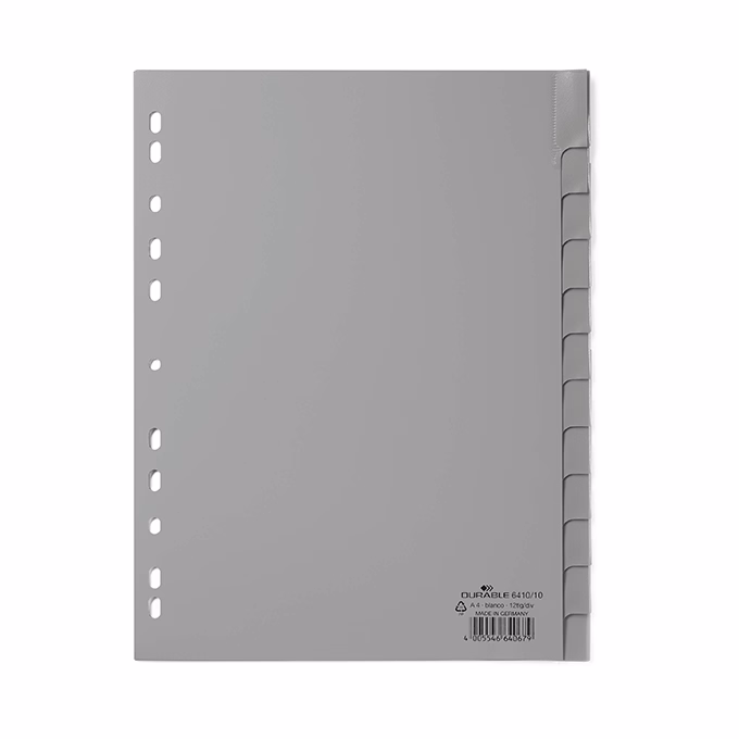 Regiszter DURABLE műanyag A/4 Jan-Dec 12 részes szürke