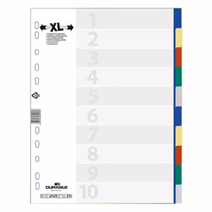 Regiszter DURABLE műanyag A/4 maxi 10 színes