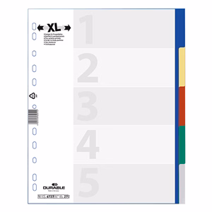 Regiszter DURABLE műanyag A/4 maxi 5 színes