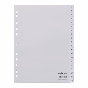 Regiszter DURABLE műanyag nemzetközi nyomtatású A/4 A-Z 20 részes szürke