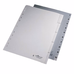 Regiszter DURABLE műanyag nyomtatott A/4 1-10 részes szürke